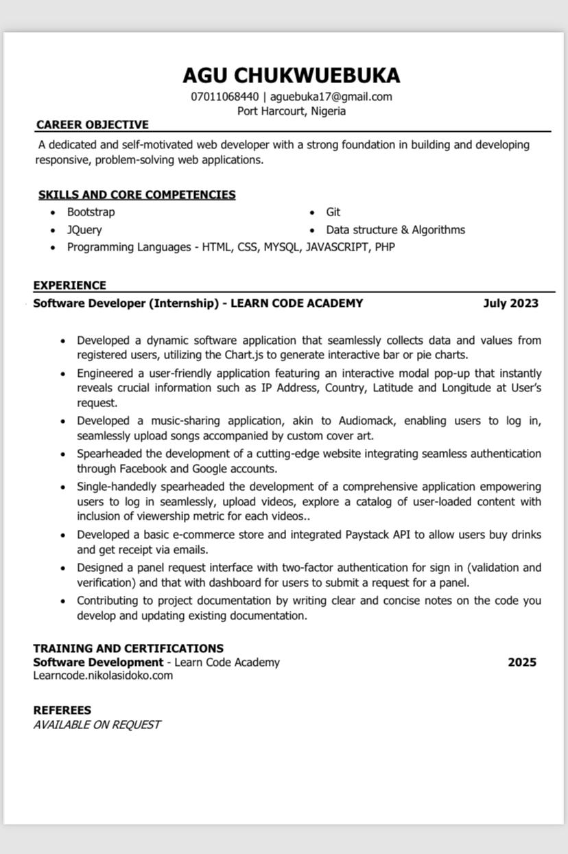 Tech CV
